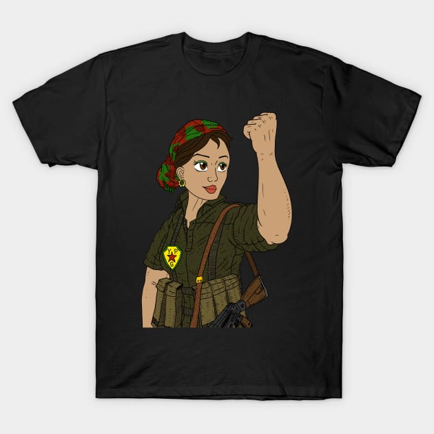 kurdish pride. a YPG warrior. kurdistan. T-Shirt by JJadx